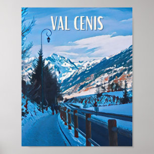 Poster Affiche Val-Cenis Station de ski