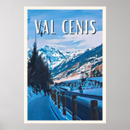 Poster Affiche Val-Cenis Station de ski