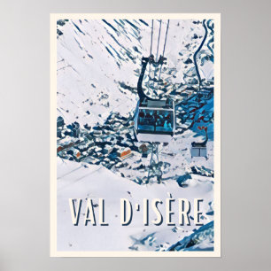 Poster Affiche Val d'Isère Station de ski