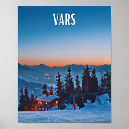 Poster Affiche Vars Station de ski