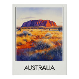 Pôster Affiche vintage Australia, majesté d’Uluru