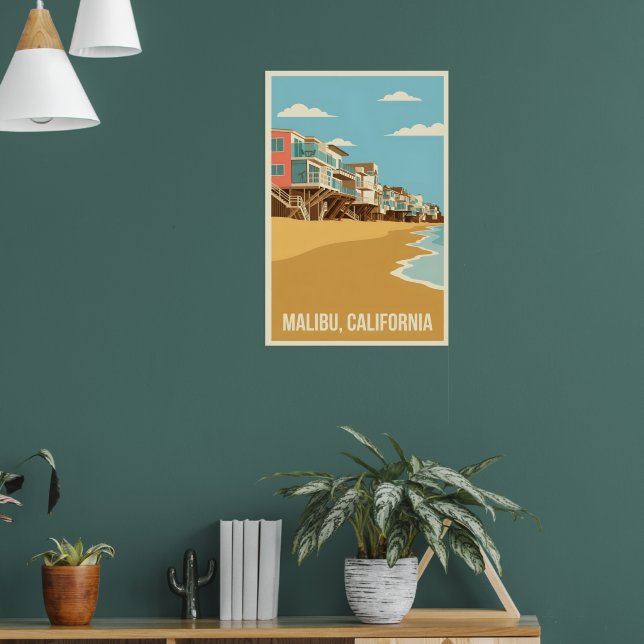 Poster Affiche Vintage Malibu California (Sala de Estar 1)