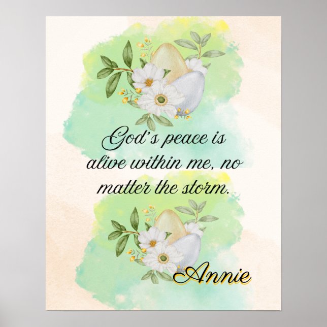 Poster Affirmation Faith: God's Peace Is Alive Within Me (Frente)
