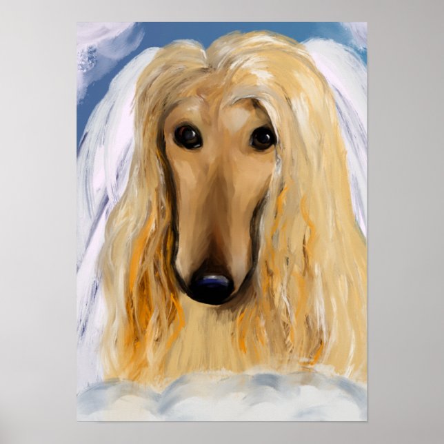 Poster Afghan Hound Angel (Frente)