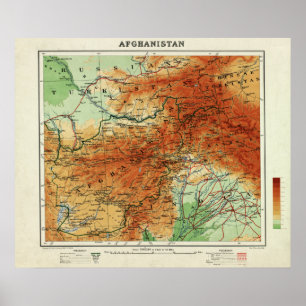Pôster AfghanistanPanoramic MapAfghanistan