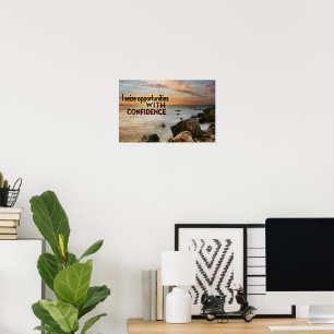 Poster Afirmação de Motivação "Aproveito oportunidades"