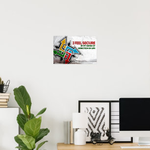 Poster Afirmação de Motivação "Eu me sinto seguro"