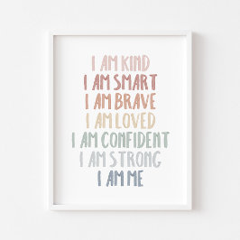 Poster Afirmação do arco-íris boho pastel para crianças i