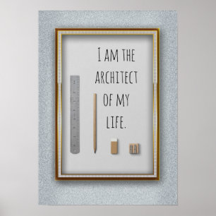 Pôster Afirmação eu sou o arquiteto de minha vida