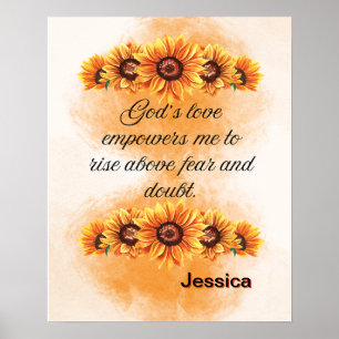 Poster Afirmação Fé: O Amor de Deus Me Fortalece