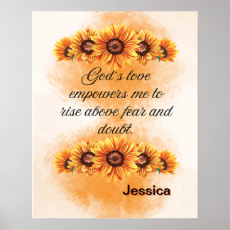 Poster Afirmação Fé: O Amor de Deus Me Fortalece