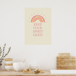 Poster Afirmação Inspiradora – Mantenha Seu Espírito Leve