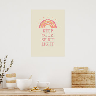 Poster Afirmação Inspiradora – Mantenha Seu Espírito Leve