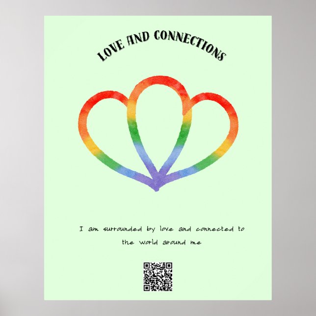 Poster Afirmação positiva de amor e conexão (Frente)