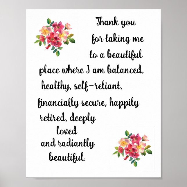 Poster Afirmação Positiva - Um Lugar Bonito (Frente)