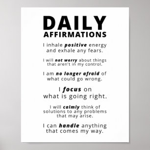Poster Afirmações Diárias Cotação Inspirativa