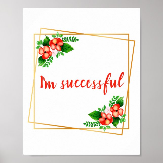 Poster afirmações inspiradoras para o trabalho (Frente)