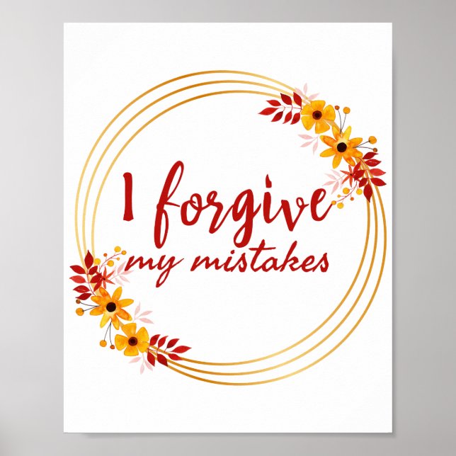 Poster afirmações inspiradoras sobre autoaceitação (Frente)