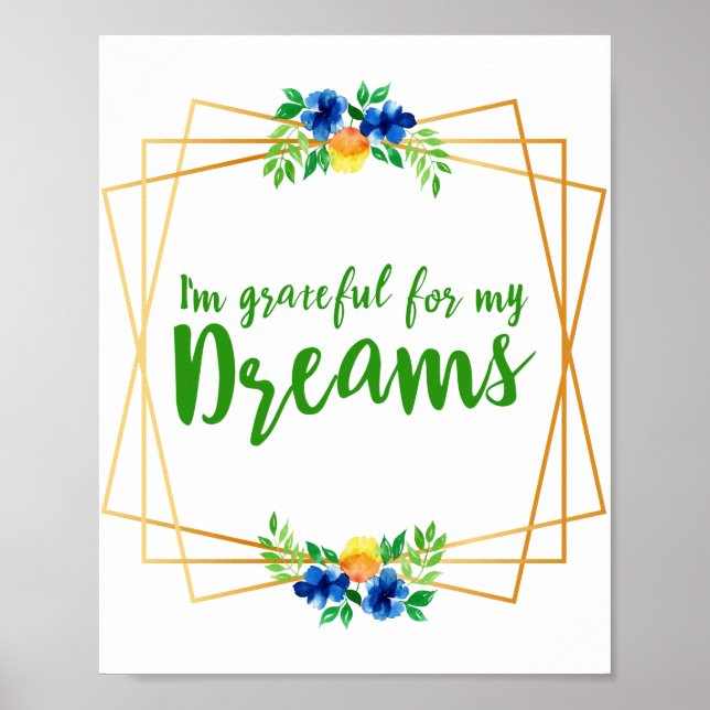 Poster afirmações motivacionais para a vida e o amor próp (Frente)