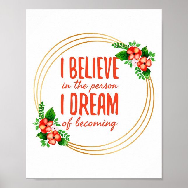 Poster Afirmações motivacionais para o sucesso e a luta d (Frente)