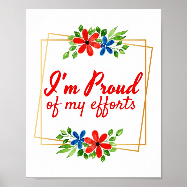 Poster afirmações motivacionais para os trabalhadores dur (Frente)