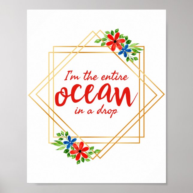 Poster afirmações positivas de autoaceitação (Frente)