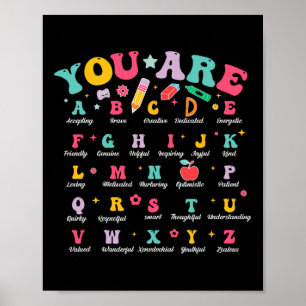 Poster Afirmações Positivas do Alfabeto Ck Para Professor