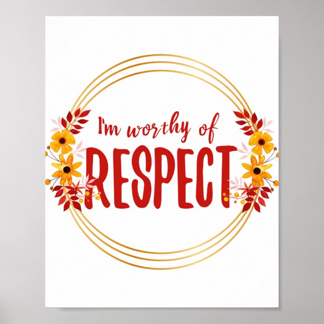 Poster afirmações positivas para a vida e o amor próprio (Frente)