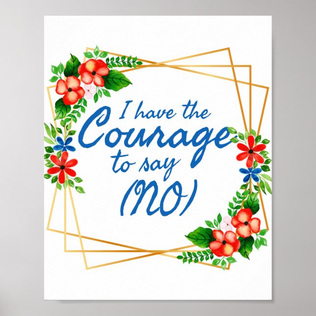 Poster afirmações positivas para ansiedade e amor próprio (Frente)