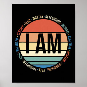 Poster Afirmações Positivas Retrô dos Anos 70 Presente de