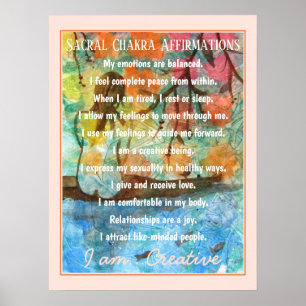 Poster Afirmações sacrais de Chakra
