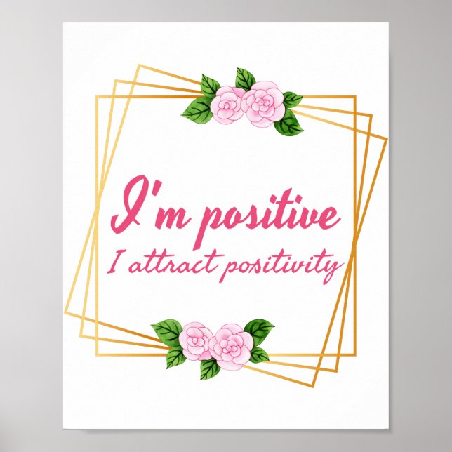Poster afirmações víbicas positivas para amor próprio (Frente)