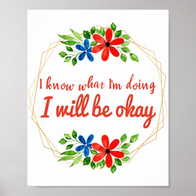 Poster afirmações vívidas positivas para o trabalho e o a (Frente)