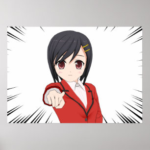 Pôster Afixar jovem rapariga manga cabelos curtos