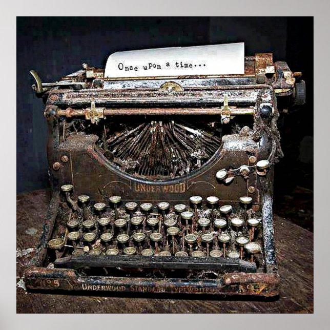 Poster Afixar, Underwood, velha máquina a escrever (Frente)