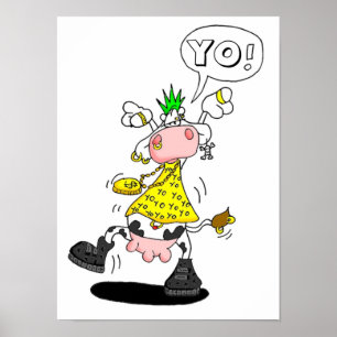 Poster afixar vaca punk