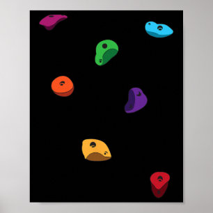 Poster Afixos de Escalada Climber Bouldering Para Homens