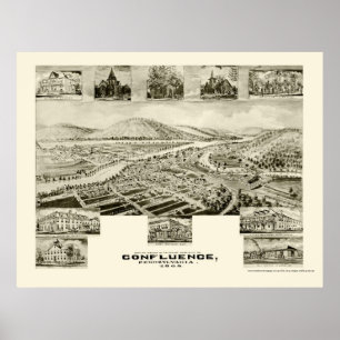 Pôster Afluência, mapa panorâmico do PA - 1905