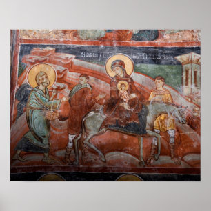 Poster Afrescos da Igreja Sérvia do século XIV,
