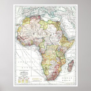 Poster "África: 1909 - Mapa detalhado ...