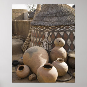 Pôster África, África Ocidental, Gana, Sirigu. artesana