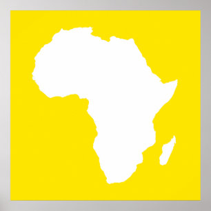 Pôster África Austral Amarela ouro