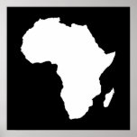 Pôster África autóctone negra<br><div class="desc">O mapa africano traçado em branco com cores contrastantes na paleta "Safari" de Emporio Moffa inspirada pela ousada aventura e natureza selvagem do continente.</div>