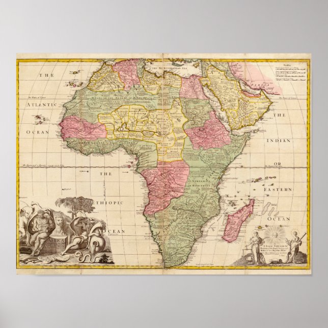 Poster África cerca de 1725 (Frente)