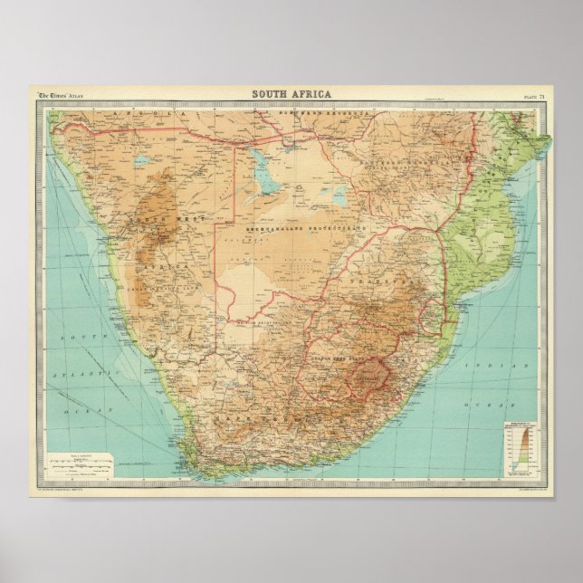 Pôster África do Sul com rotas marítimas (Frente)