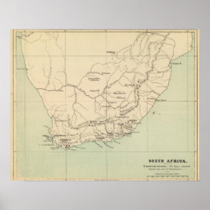 Pôster África do Sul litografou o mapa