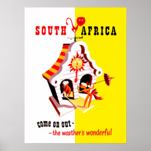 Poster África do Sul, ponteiro maravilhoso do tempo,