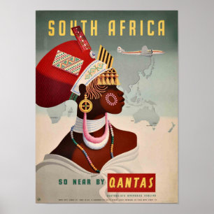 Poster - África do Sul por Qantas