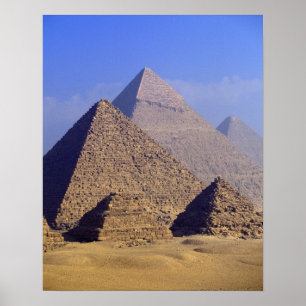 Pôster África, Egito, Cairo, Gizé. Grandes pirâmides