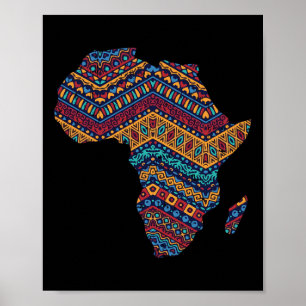 Poster África Flag Kente Cloth Black Pride African Americ